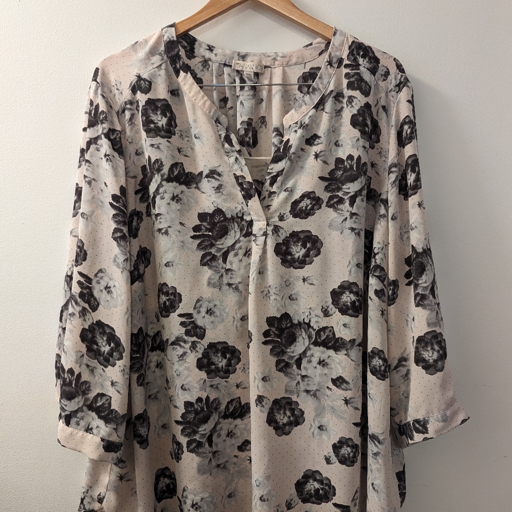 Eliane rose blouse shirt plus size 3X
